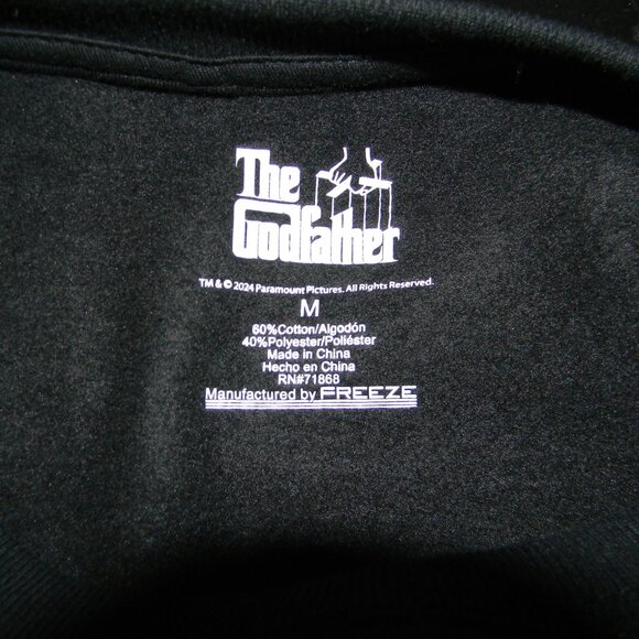 The Godfather Sweatshirt Pullover Black Men's Size M Paramount Pictures NWOT - Picture 4 of 4